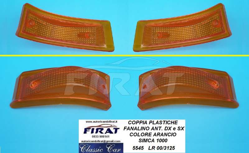 PLASTICA FANALINO SIMCA 1000 ANT.DX E SX ARANCIO (5545)